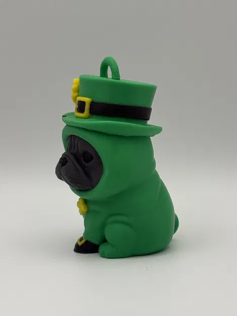 Mô hình Chó Pug St. Patrick - Trang phục Xanh May Mắn - Image 2