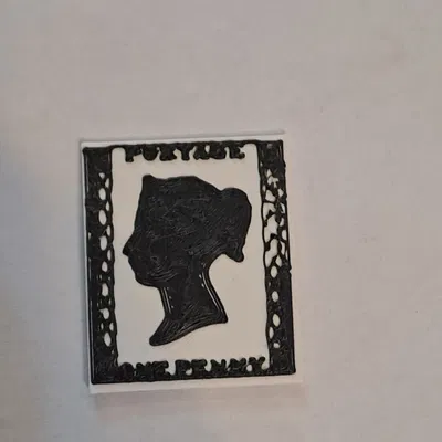 Mô Hình Tem "One Penny" Anh Quốc Cổ Điển In 3D