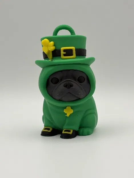Mô hình Chó Pug St. Patrick - Trang phục Xanh May Mắn - Image 5