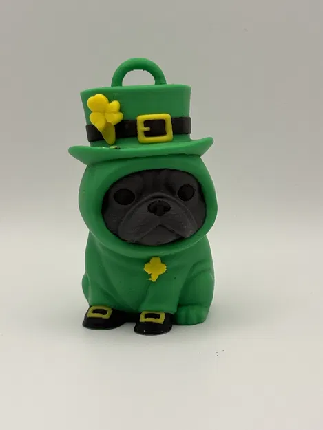Mô hình Chó Pug St. Patrick - Trang phục Xanh May Mắn - Image 6
