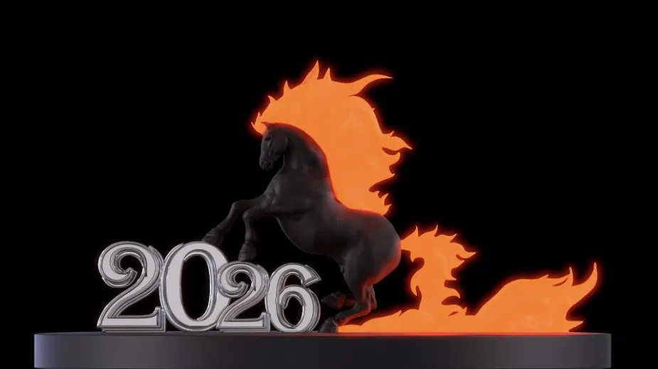 Mẫu 3D in miễn phí Year of the Fire Horse 2026 - Image 1