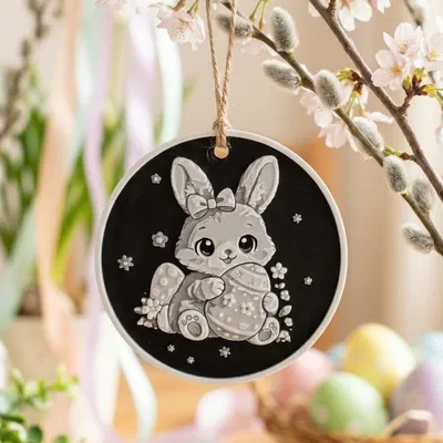 Mô Hình Thỏ Con Phục Sinh Treo Trang Trí 3D