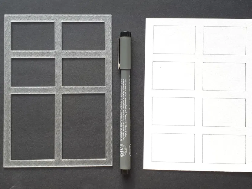 Dụng cụ hỗ trợ vẽ bằng màu nước: template kẻ khung miniatures - Image 1