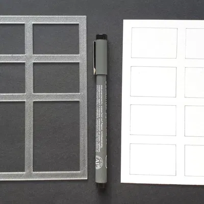 Dụng cụ hỗ trợ vẽ bằng màu nước: template kẻ khung miniatures