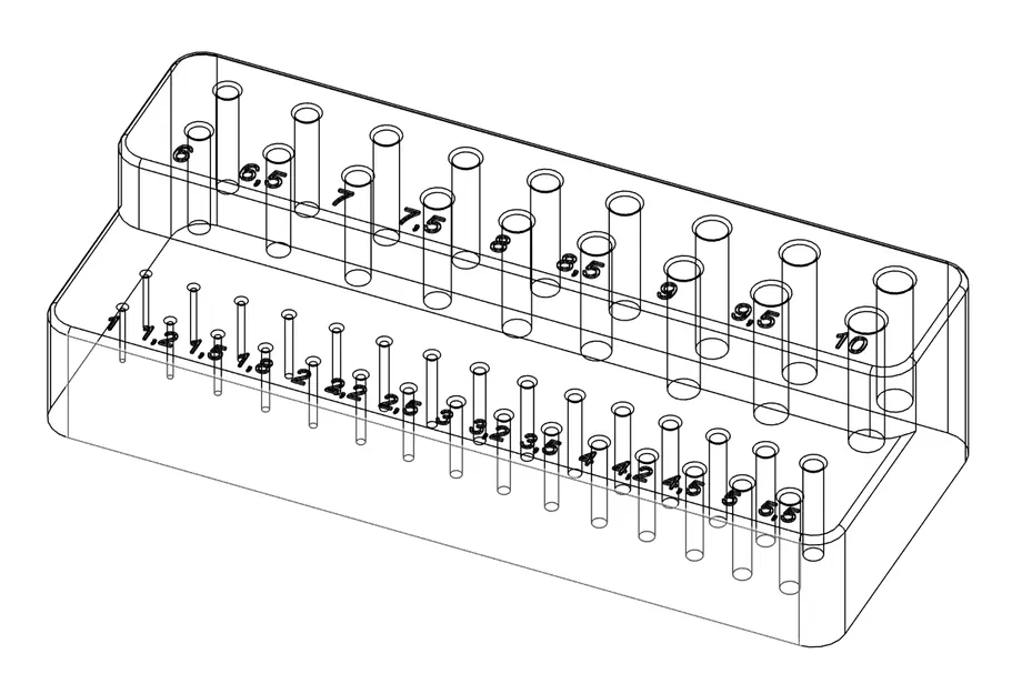 Kệ Để Mũi Khoan 1-16mm Chuẩn Metric - Sắp Xếp Gọn Gàng - Image 6