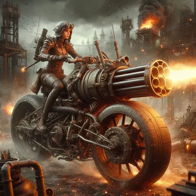 Mô hình 3D Tay Đua Bão Sắt Steampunk mạnh mẽ