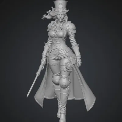 Mô Hình 3D Nữ Cướp Biển Máy Clockwork Corsair Phong Cách Steampunk