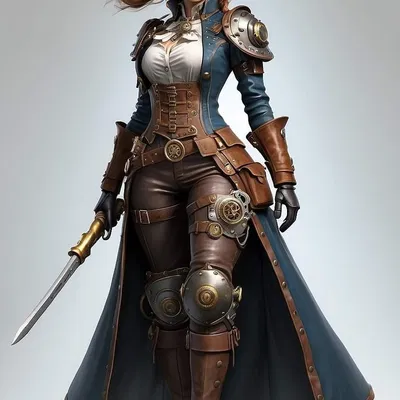 Mô Hình 3D Nữ Cướp Biển Máy Clockwork Corsair Phong Cách Steampunk