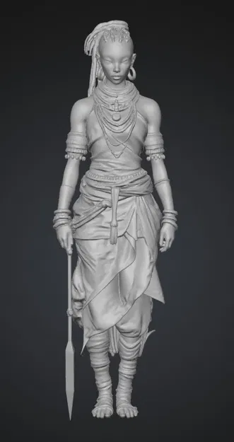 Mô hình Nữ Chiến Binh Rừng Xanh 3D - Image 1