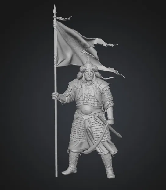 Tượng Chiến Binh Cờ Đại Bàng Cát - Mô hình 3D Anh Hùng - Image 1