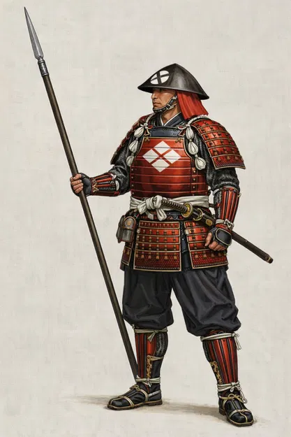 Tượng Samurai Giáp Đỏ "Red Lamellar Samurai" Chi Tiết - Image 2