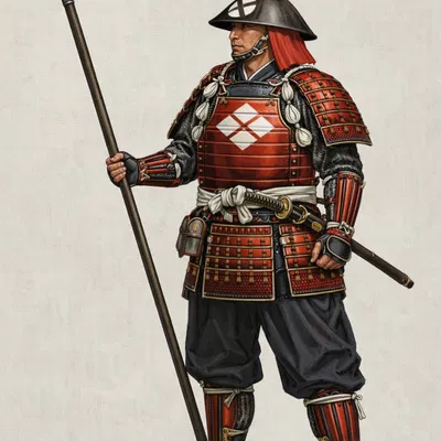Tượng Samurai Giáp Đỏ "Red Lamellar Samurai" Chi Tiết