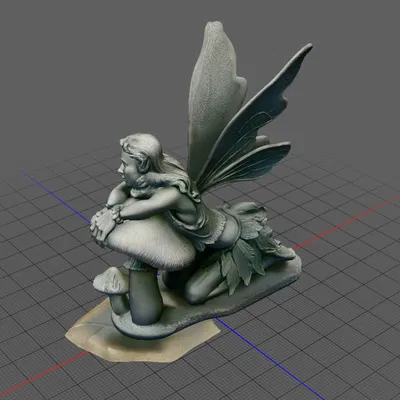 Mô Hình Tiên Nữ 3D Ngồi Trên Nấm - Trang Trí Cổ Tích Độc Đáo