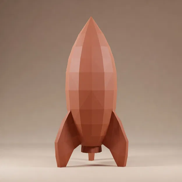 Tên Lửa Đồ Chơi Low Poly - Mô Hình 3D Độc Đáo - Image 1