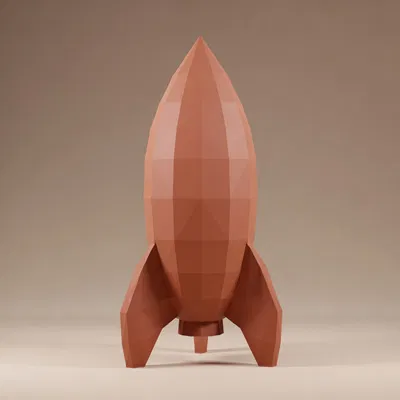 Tên Lửa Đồ Chơi Low Poly - Mô Hình 3D Độc Đáo