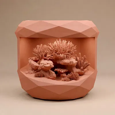 Rạn San Hô Thủy Cung Phong Cách Low Poly - Mô Hình In 3D