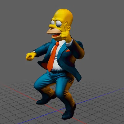 Mô Hình 3D Homer Simpson Mặc Vest - In 3D