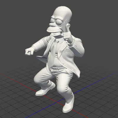 Mô Hình 3D Homer Simpson Mặc Vest - In 3D