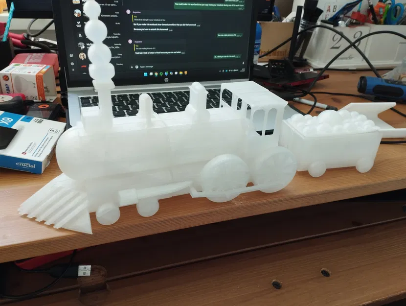 Mô Hình Đầu Máy Hơi Nước 3D Cổ Điển - Có Hộp Đựng Đồ - Image 1