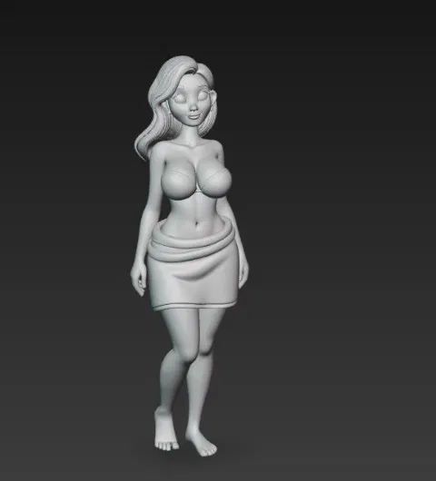 Mô Hình 3D Cô Gái Trong Khăn Tắm Đẹp - Image 3