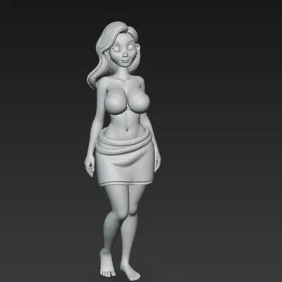 Mô Hình 3D Cô Gái Trong Khăn Tắm Đẹp