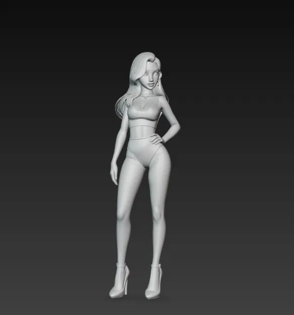 Tượng Cô Gái Sexy Với Giày Cao Gót - Mô Hình 3D Quyến Rũ - Image 4