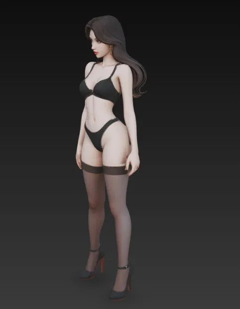 Mô Hình 3D Cô Gái Gợi Cảm Chân Dài - Image 3