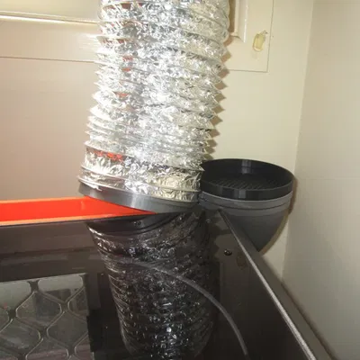 Ống góp xả khói tủ Prusa Core One ra ống mềm 120mm