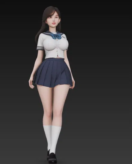 Mô Hình Nữ Sinh Xinh Đẹp - Tải File In 3D - Image 4