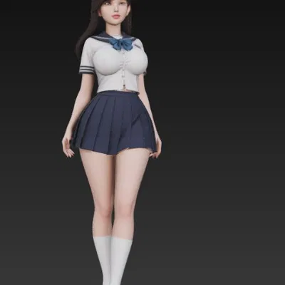 Mô Hình Nữ Sinh Xinh Đẹp - Tải File In 3D