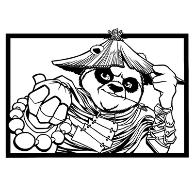 Tranh 3D Gấu Trúc Võ Sĩ - Trang Trí Tường Độc Đáo