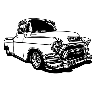 Mô hình 3D Xe Bán Tải Cổ Điển GMC - Trang trí tường độc đáo