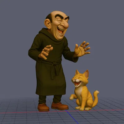Mô Hình Gargamel và Mèo Azrael 3D - Quà Tặng Độc Đáo