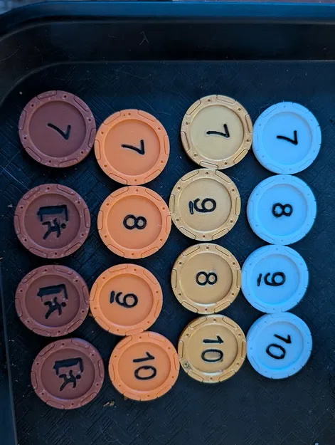 Bộ quân bài 3D "The Gang Chips" (1-10 & Fold) cho game poker - Image 1