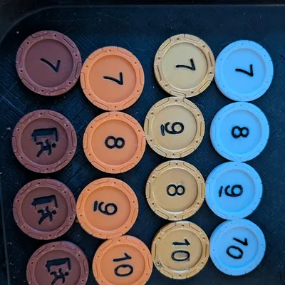 Bộ quân bài 3D "The Gang Chips" (1-10 & Fold) cho game poker