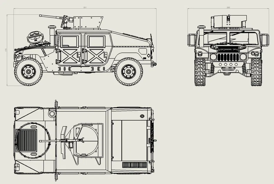 Mô hình HUMVEE M998 (HMMWV) chi tiết cao – dễ in, dễ lắp - Image 2