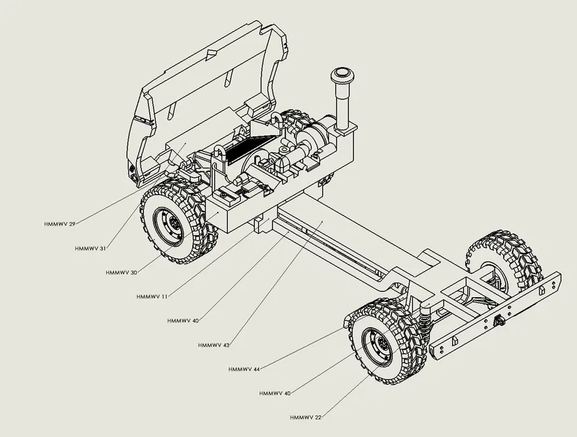 Mô hình HUMVEE M998 (HMMWV) chi tiết cao – dễ in, dễ lắp - Image 3