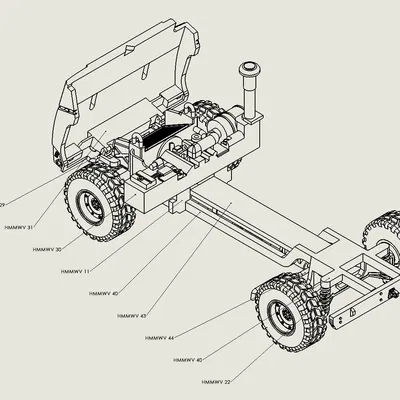 Mô hình HUMVEE M998 (HMMWV) chi tiết cao – dễ in, dễ lắp