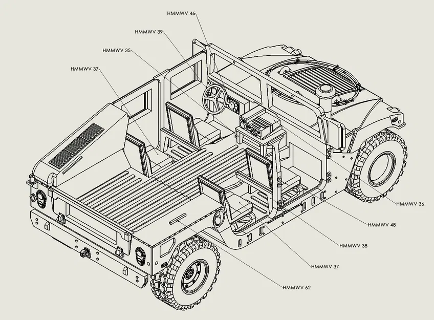 Mô hình HUMVEE M998 (HMMWV) chi tiết cao – dễ in, dễ lắp - Image 6