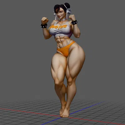 Mô hình 3D Chun-Li Street Fighter cực ngầu