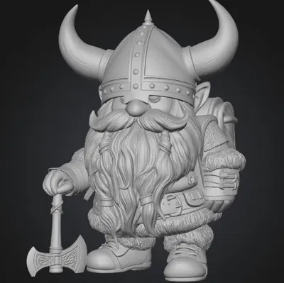 Mô Hình 3D Người Lùn Viking – Tượng Chiến Binh Độc Đáo