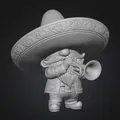 Chú Lùn Đội Mũ Sombrero Đánh Kèn - Mô Hình 3D Độc Đáo - Thumbnail 1
