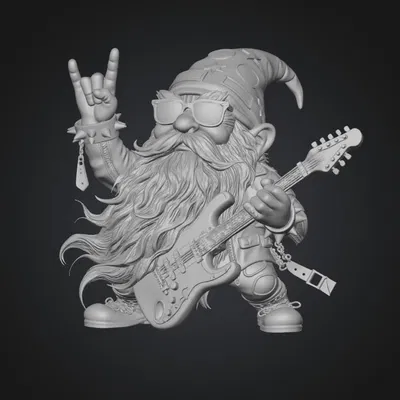Mô hình 3D Người Lùn Rocker II - Chơi Guitar Chất Lừ