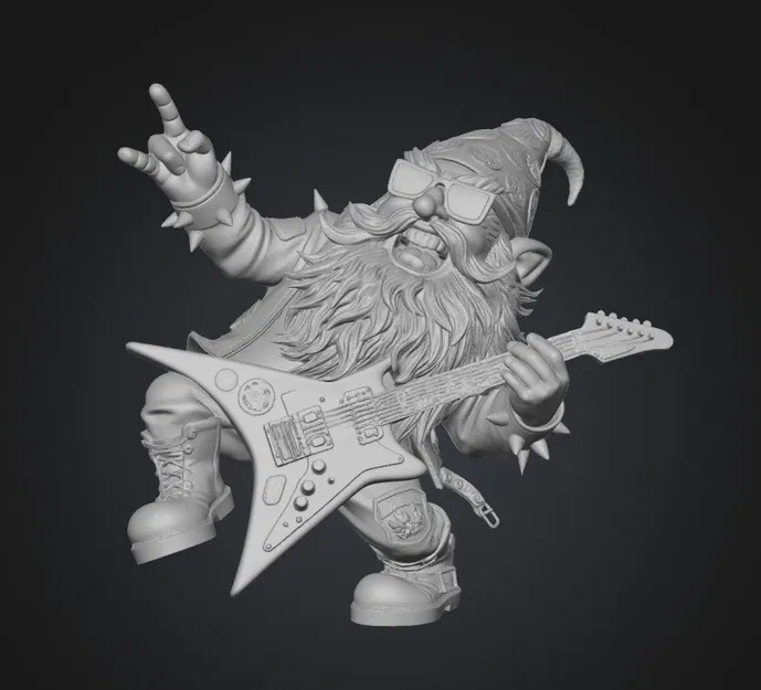 Tượng Chú Lùn Rocker Chơi Guitar – Đồ Trang Trí Độc Đáo - Image 1