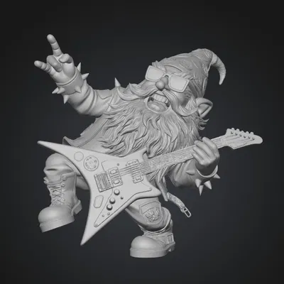 Tượng Chú Lùn Rocker Chơi Guitar – Đồ Trang Trí Độc Đáo
