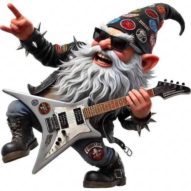 Tượng Chú Lùn Rocker Chơi Guitar – Đồ Trang Trí Độc Đáo - Image 2