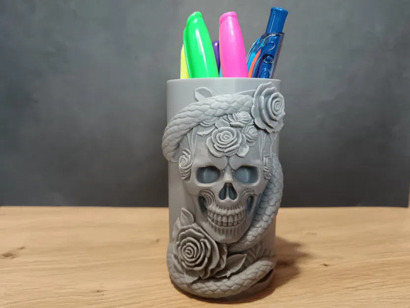 Cốc Cắm Bút Hình Đầu Lâu Độc Đáo - Trang Trí Bàn Làm Việc - Image 3