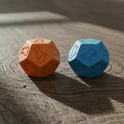 Xúc xắc game Super Farmer – dodecahedron d12 chủ đề động vật
