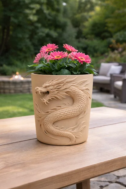 Chậu Trồng Cây Hình Rồng (Dragon Planter) Phong Cách Trung Hoa - Image 1