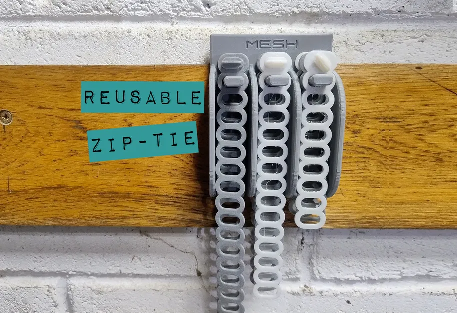 Dây rút (zip-tie/cable tie) tái sử dụng kèm ngàm gắn french cleat - Image 2